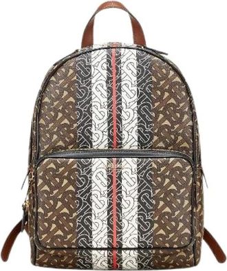 Burberry Pre-owned Backpacks, female, Brown, Size: ONE SIZE Pre-owned TB Monogram PVC Leather Backpack