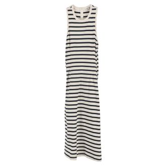 Alexander McQueen T Alexander McQueen gebreide gestreepte midi-jurk in blauwe wol