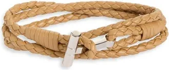 Tom Ford Mens Scoubidou Braided Leather Bracelet in Eiz Walnut at Nordstrom, Size X-Large