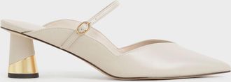 Charles & Keith Cammie Metallic Sculptural Heel Mules