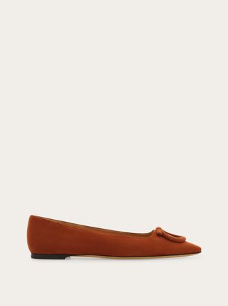 Ferragamo Women Tonal maxi Gancini ballet flat Brown Size 10.5