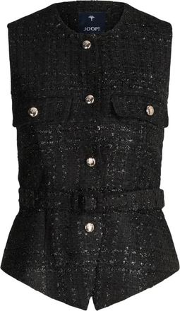 Joop Viola Tweed Vest - Dames - Bodywarmers - Zwart - M - Tweed - Jassen