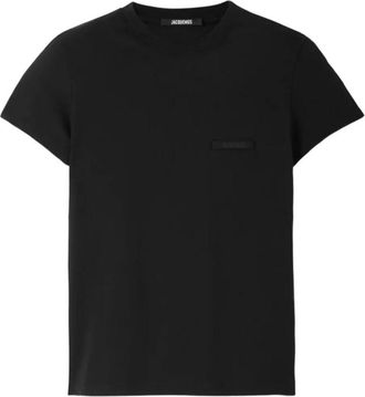 Jacquemus Tops, Dames, Zwart, S, Katoen, Le T-Shirt Bruni