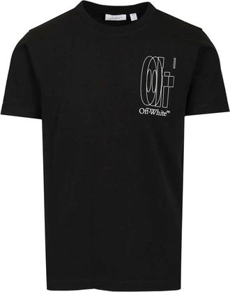 Off-white T-shirt met Grote Dubbele Pijlprint - Heren - T-shirts - Zwart - S - Katoen - Tops