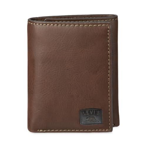 Levi's brown leather wallet outlet