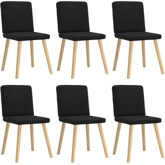 vidaXL Vidaxl - Sillas De Comedor Giratorias 6 Unidades Tela Negras