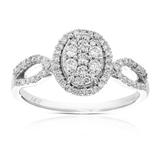 Vir Jewels 1/2 cttw Lab Grown Diamond Engagement Ring in Sterling Silver For Women