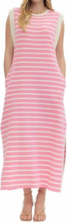 Entro Alice Striped Knit Maxi Dress In Bubblegum