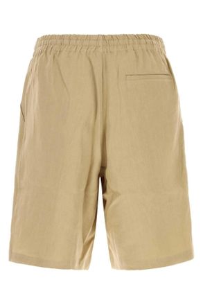 Le Kasha Mens Beige Linen Bermuda Shorts Dune Exterior