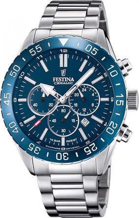 Festina F20575-2 Mens Ceramic Watch - Silver - One Size