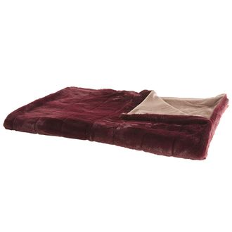 Beliani Manta De Poli&eacute;ster Borgo&ntilde;a 180 X 220 Cm Mullida Suave Estilo Retro Dormitorio Sala De Estar Tantan