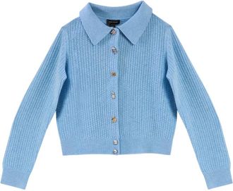 Marc Jacobs Blauwe Cableknit Charm Cardigan - Dames - Vesten - Blauw - M - Wol - Truien & Vesten