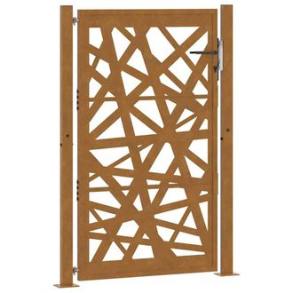 Berkfield Home Garden Gate 105x155 cm Weathering Steel Light Design in Brown