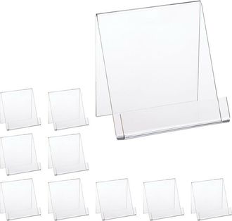 Relaxdays 10 Atriles Libros Grandes A5, Soporte Lectura Cocina, Ligero Y Resistente, Acr&iacute;lico, 15 X 15 X 11,5 Cm, Transparente