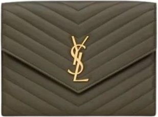 Saint Laurent Clutches, female, Green, Size: ONE SIZE Cassandre Flap Pouch