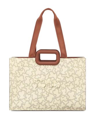 Tous bear-print top-handle tote bag - women - Polyurethane - One Size - Neutrals