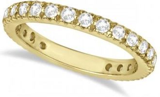 Allurez Pave Diamond Eternity Ring Anniversary Band 14K Yellow Gold (0.75ct)