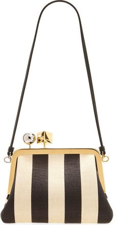 Jacquemus Le Berlingot Stripe Frame Shoulder Bag in Natural /Black 1Fy at Nordstrom