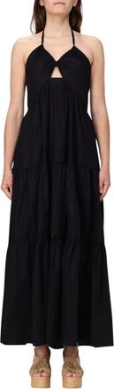 Twinset Rode Elegante Midi Jurk - Dames - Maxi kleedjes - Zwart - M - Kleedjes