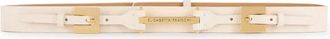 Elisabetta Franchi Leren riem met dubbele gesp - Dames - Riemen - Beige - XL - Leer - Accessoires