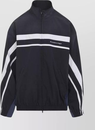 Balenciaga color block design jacket with elastic cuffs