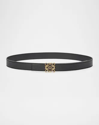 Loewe Anagram Reversible Grained Leather Belt