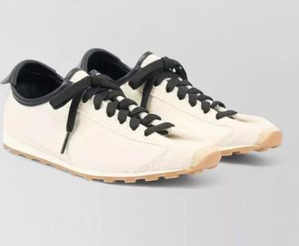 Jacquemus leather lace up sneakers lambskin trim