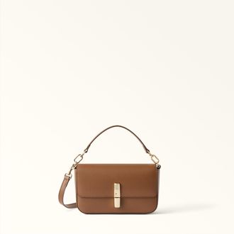 Furla Iride Borsa A Tracolla Mini Cognac H Marrone Pelle Stampata Donna