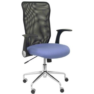 Piqueras y Crespo Silla Minaya Respaldo Malla Negro Asiento Bali Azul Claro