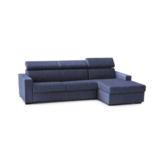 Talamo Italia Sof&aacute; Fijo Dioanno, Sof&aacute; De Esquina, 100% Made In Italy, Sof&aacute; De Sal&oacute;n Con Chaise Longue, En Tela Acolchada - Pen&iacute;nsula Contenedor Derecho, Con Reposab