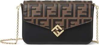 Fendi Portafoglio con catena FF - Nero