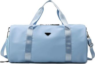 Generic Travel Fitn Bag Large Capaci Dry Wet Separation Yoga Training ort Trip Sport with Rod,Compatible For Men And Women(Blue)