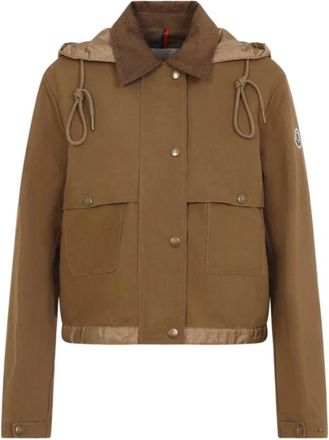 Moncler Light Jackets, female, Brown, Size: M Aconitum Shirt Jacket