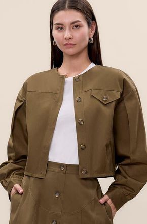Rebecca Taylor Aria Twill Jacket in Olive at Nordstrom, Size X-Large