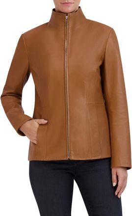 Cole Haan Wing Collar Leather Jacket in Hazelnut at Nordstrom Rack, Size X-Small