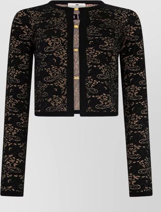 Elisabetta Franchi cropped jewel-closure cardigan