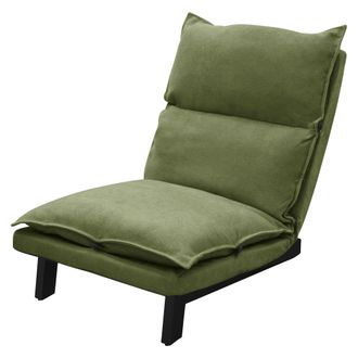 ML Design Ml-design - Silla De Suelo Verde, Sof&aacute; Reclinable Para Sal&oacute;n, Asiento Ergon&oacute;mico Con Respaldo Ajustable Coj&iacute;n Tapizado Con Funda De Lino Estructura De