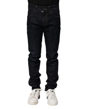 Dolce & Gabbana Black Cotton Skinny Denim Men Jeans Clothing