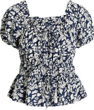 Polo Ralph Lauren PRT 60/1 COTTN PPLN-SS ASPN TP-SHORT SLEEVE-BLOUSE - women - Cotton - 4 - Blue