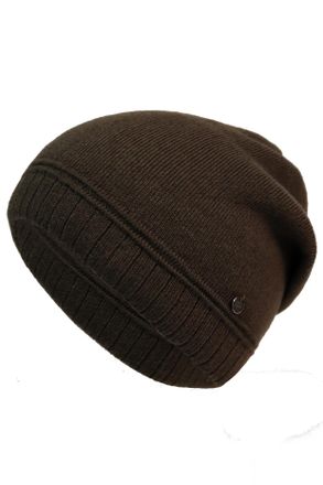Capelli Beanie CAPELLI NEW YORK, Damen, olive, Strick, Materialmix, M&uuml;tzen Beanie, Metall-Logo, gerafft, Feinstrick