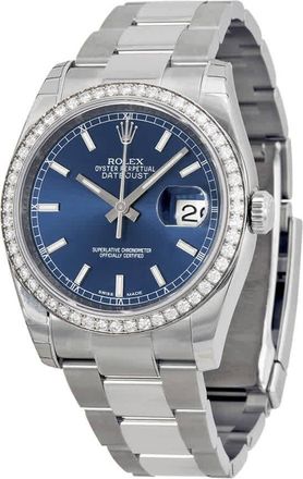Rolex Oyster Perpetual Datejust 36 Blue Dial Stainless Steel Bracelet Automatic Unisex Watch 116244BLSO