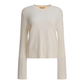 Guest In Residence Round-neck Knitwear, female, Beige, Size: M Shrunken Crew Sweater