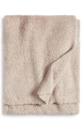 Nordstrom Nestle Faux Fur Throw Blanket in Tan Thread at Nordstrom, Size One Size Oz