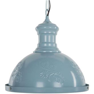 Beliani Lampadario in Metallo Blu Forma Rotonda con Ornamenti Floreali Didessa