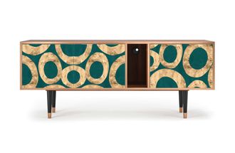 StoryZ Mueble de TV azul-verde 2 cajones y 2 puertas L 170 cm