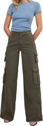 Good American Womens Good Skate Cargo Twill Pants In Green