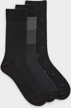 Le 31 Mens Diamond/stripe socks 3-pack