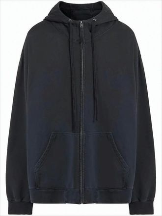 Maison Margiela Oversized Zip-Up Hoodie With Relaxed Fit And Drawstring Hood