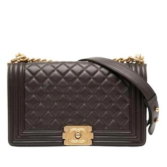 Chanel Pre-owned Boy Flap Shoulder Bag - Dames - Vintage Schoudertas - Bruin - ONE Size - Leer - Vintage
