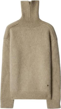 Burberry Logo Applique Roll Neck Wool Blend Jumper, Size Large